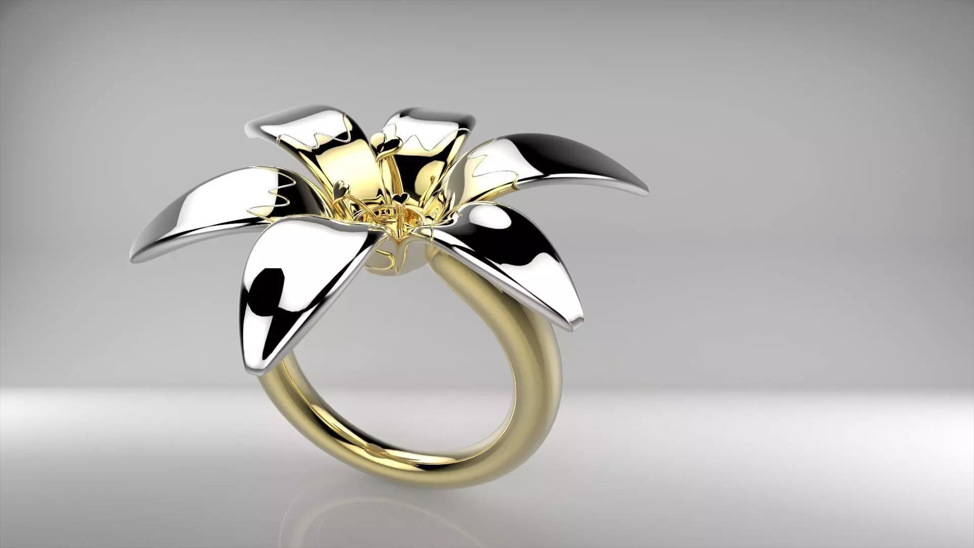 flower ring 3D print model_0