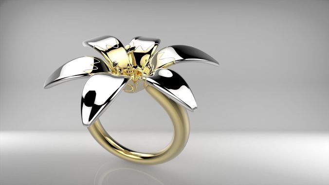flower ring 3D print model
