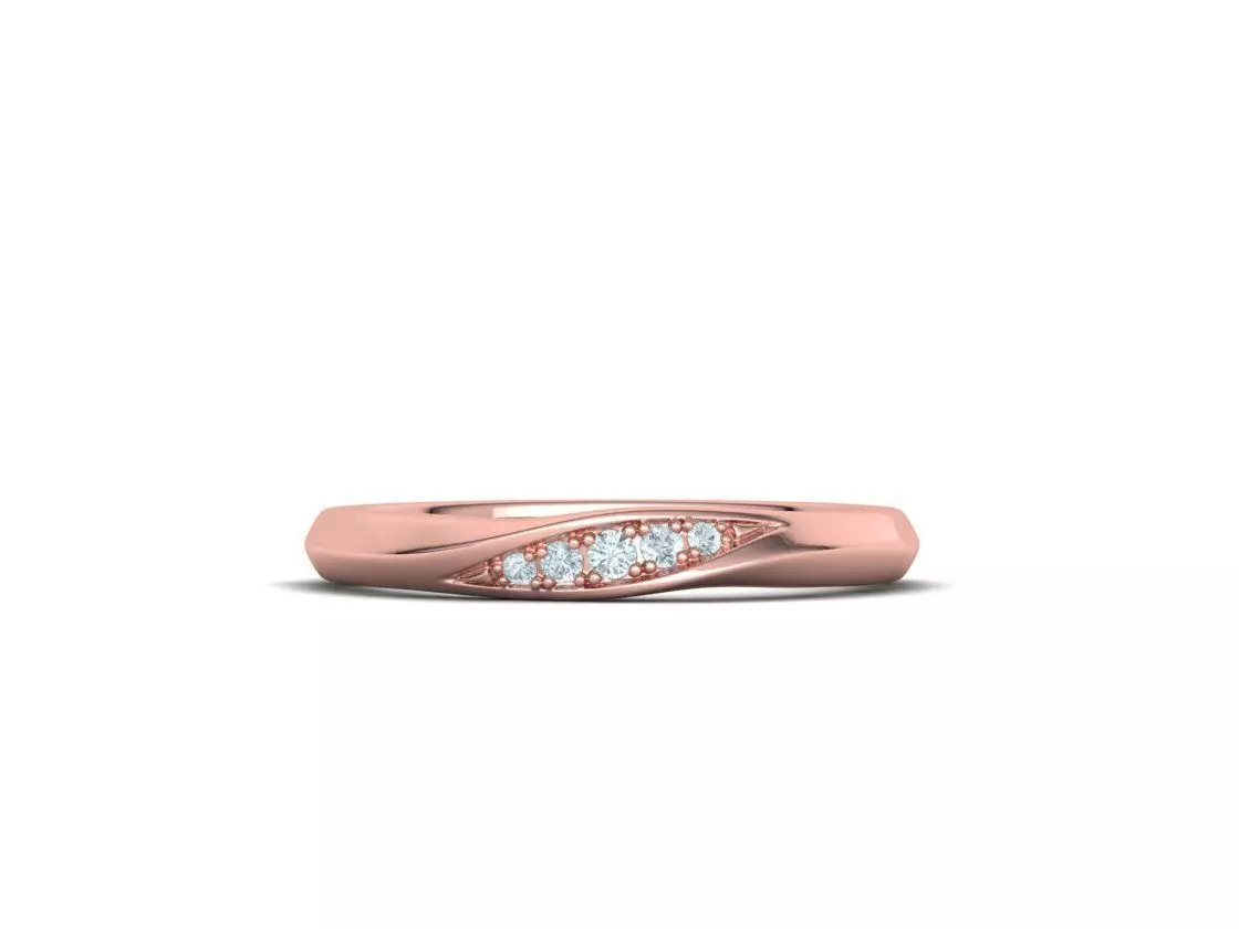 Wedding Set Mobius Twisted Sprial Rings Bridal Set 3D Model Collection_31