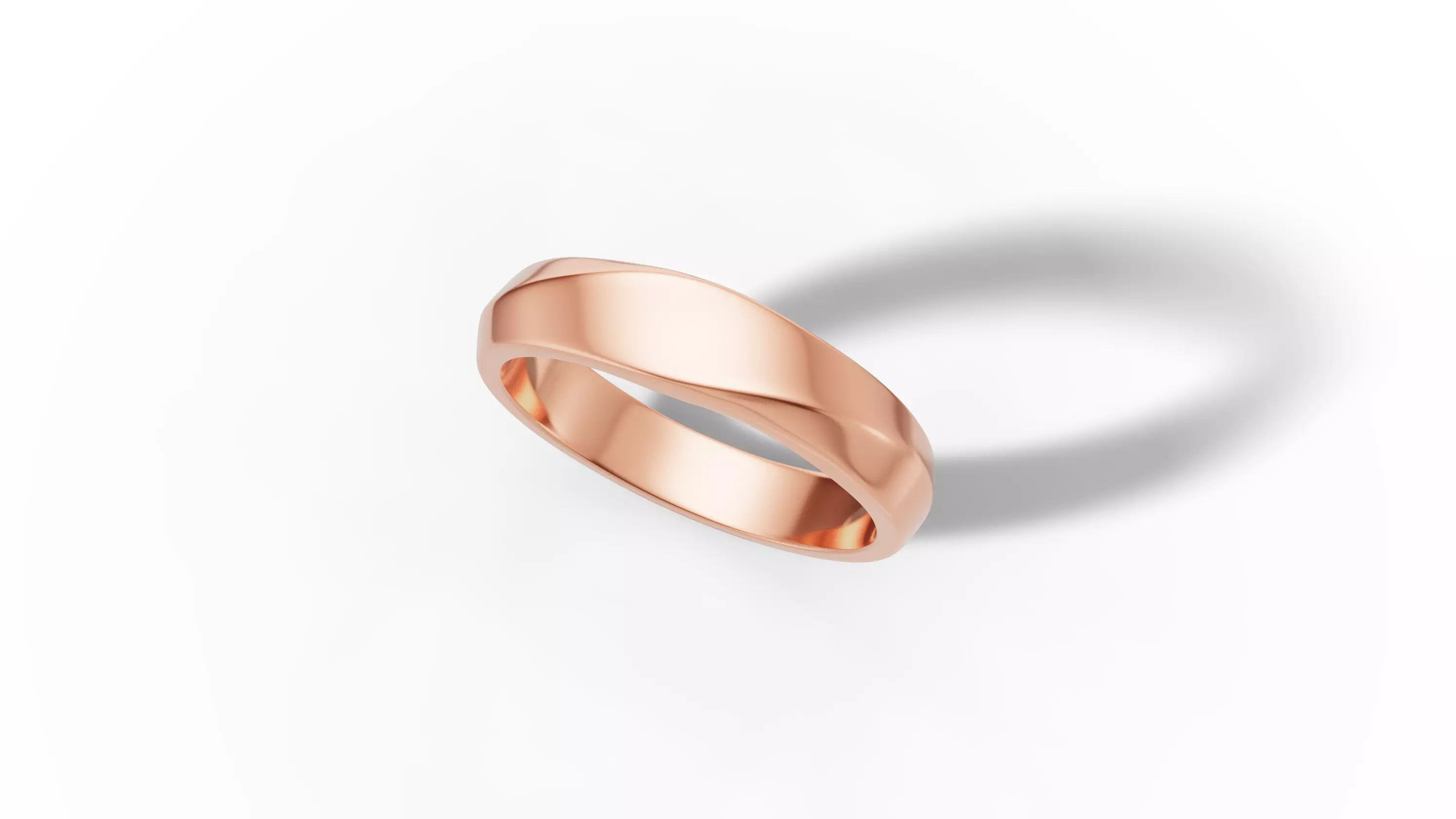 Wedding Set Mobius Twisted Sprial Rings Bridal Set 3D Model Collection_52