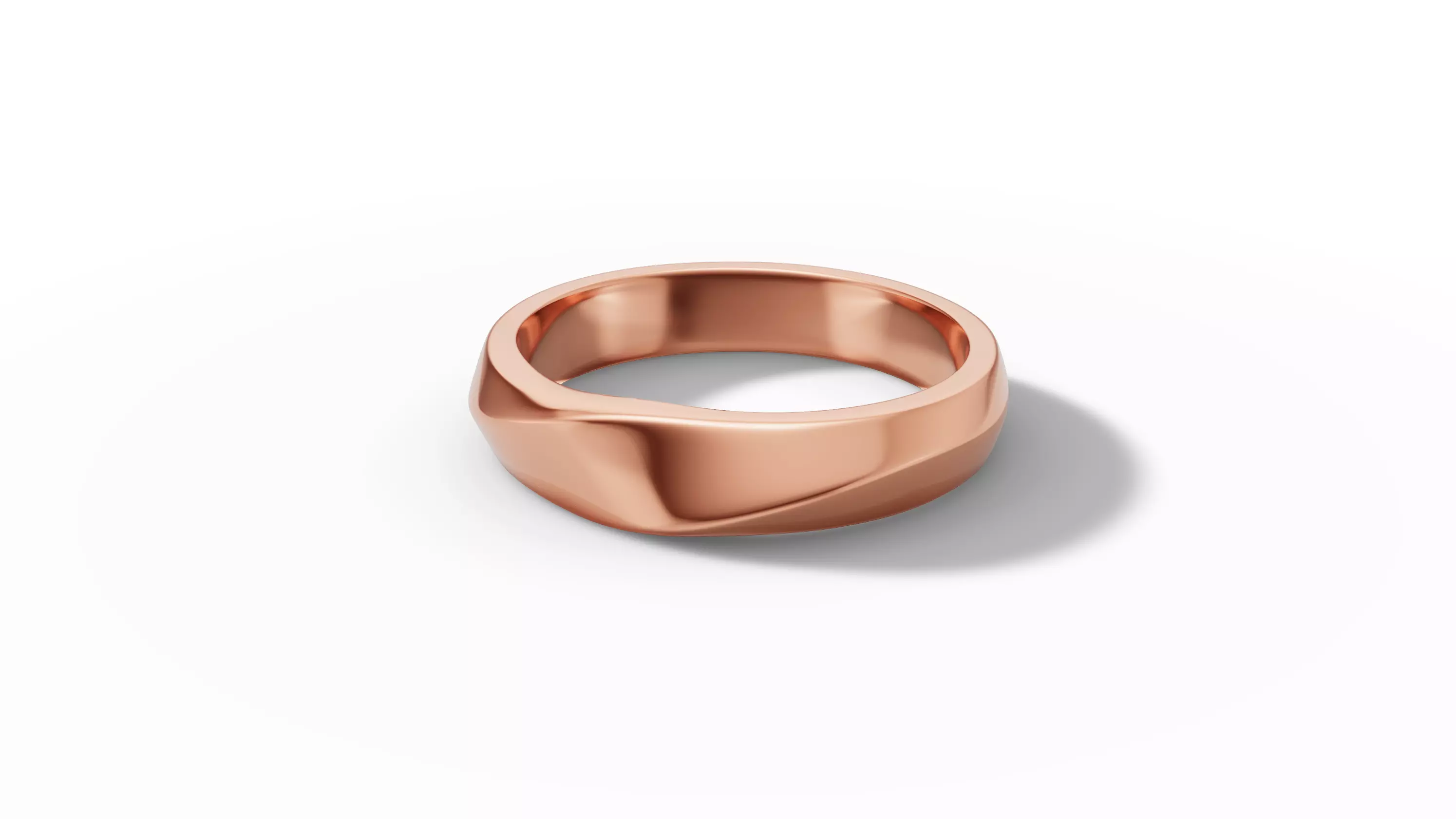 Wedding Set Mobius Twisted Sprial Rings Bridal Set 3D Model Collection_55