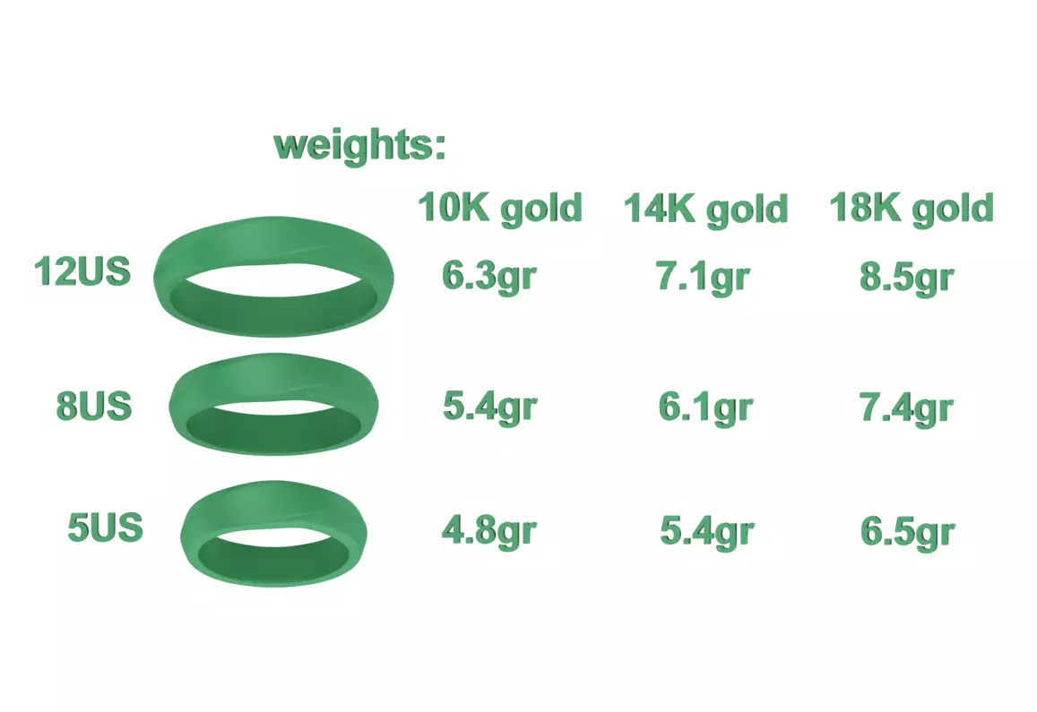 Wedding Set Mobius Twisted Sprial Rings Bridal Set 3D Model Collection_15