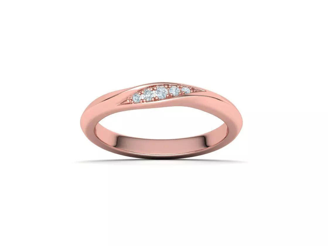 Wedding Set Mobius Twisted Sprial Rings Bridal Set 3D Model Collection_34