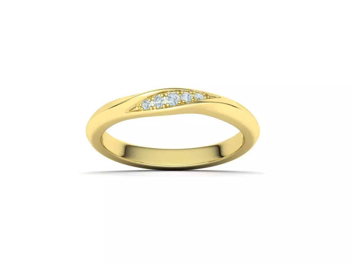 Wedding Set Mobius Twisted Sprial Rings Bridal Set 3D Model Collection_35