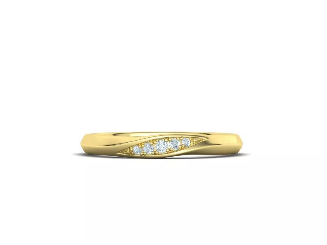 Wedding Set Mobius Twisted Sprial Rings Bridal Set 3D Model Collection_32