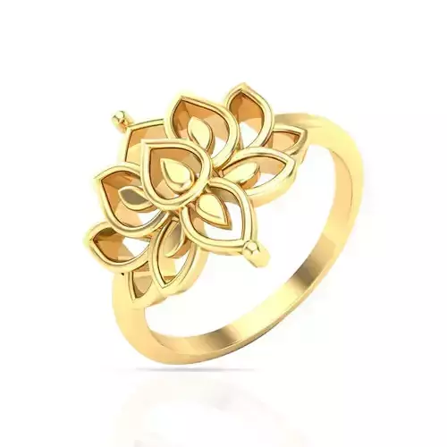 Lotus Flower Gold Ring
