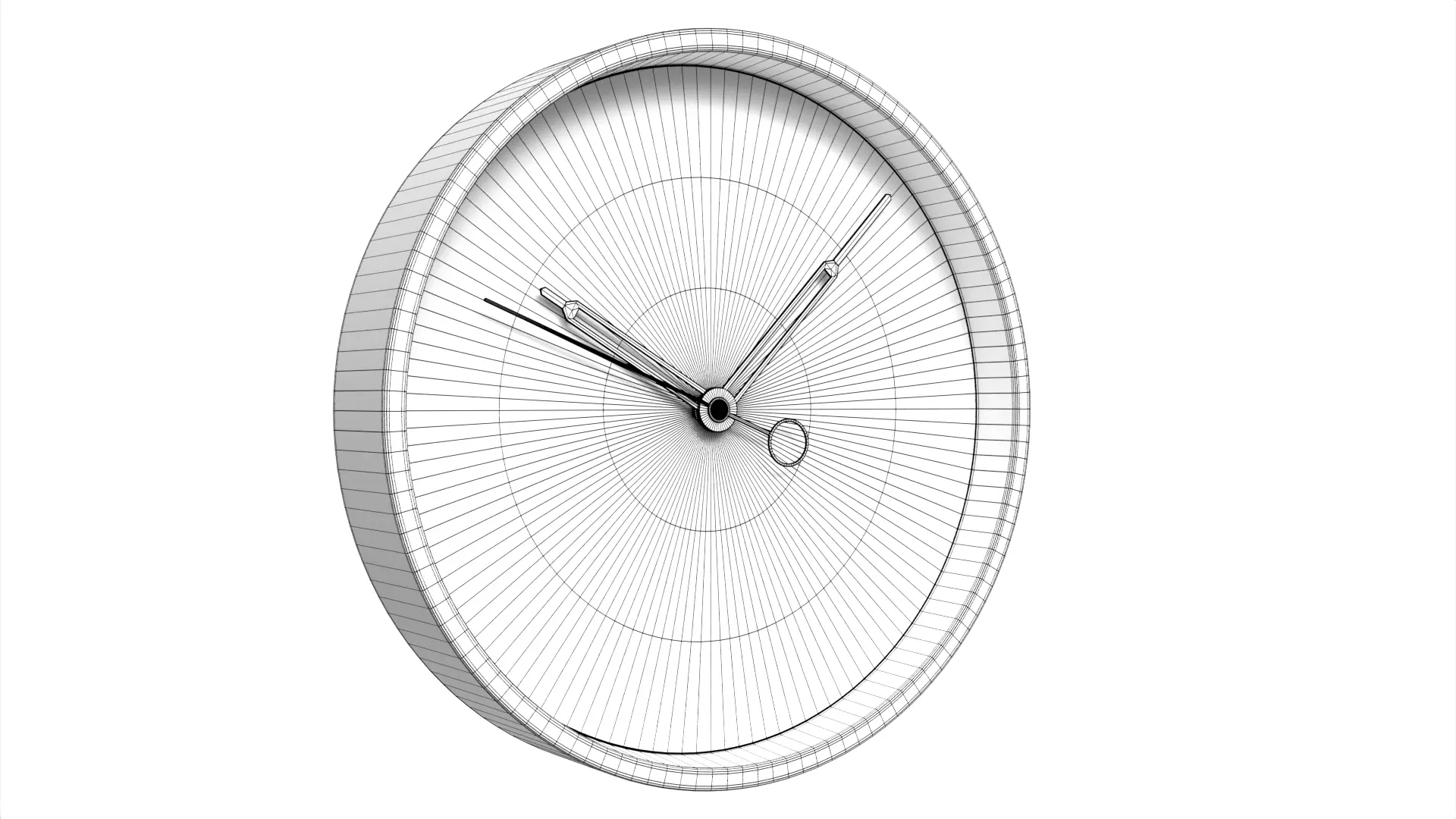 Minimalist Wooden Wall Clock Scandinavian Style Low-poly 3D model_7