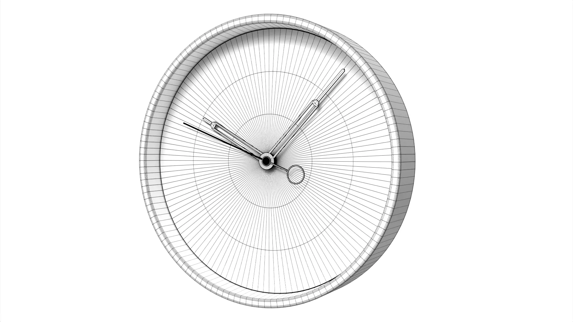 Minimalist Wooden Wall Clock Scandinavian Style Low-poly 3D model_6