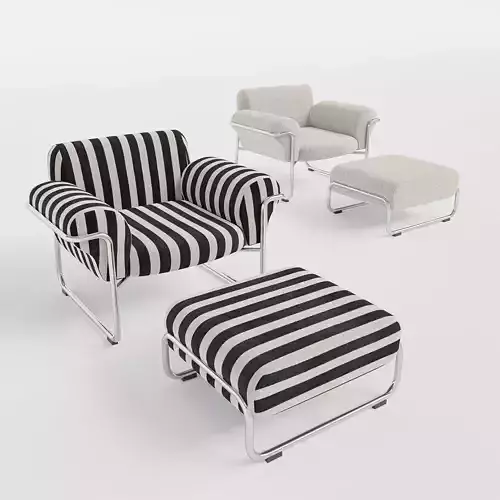 H and M Lounge chair and stool