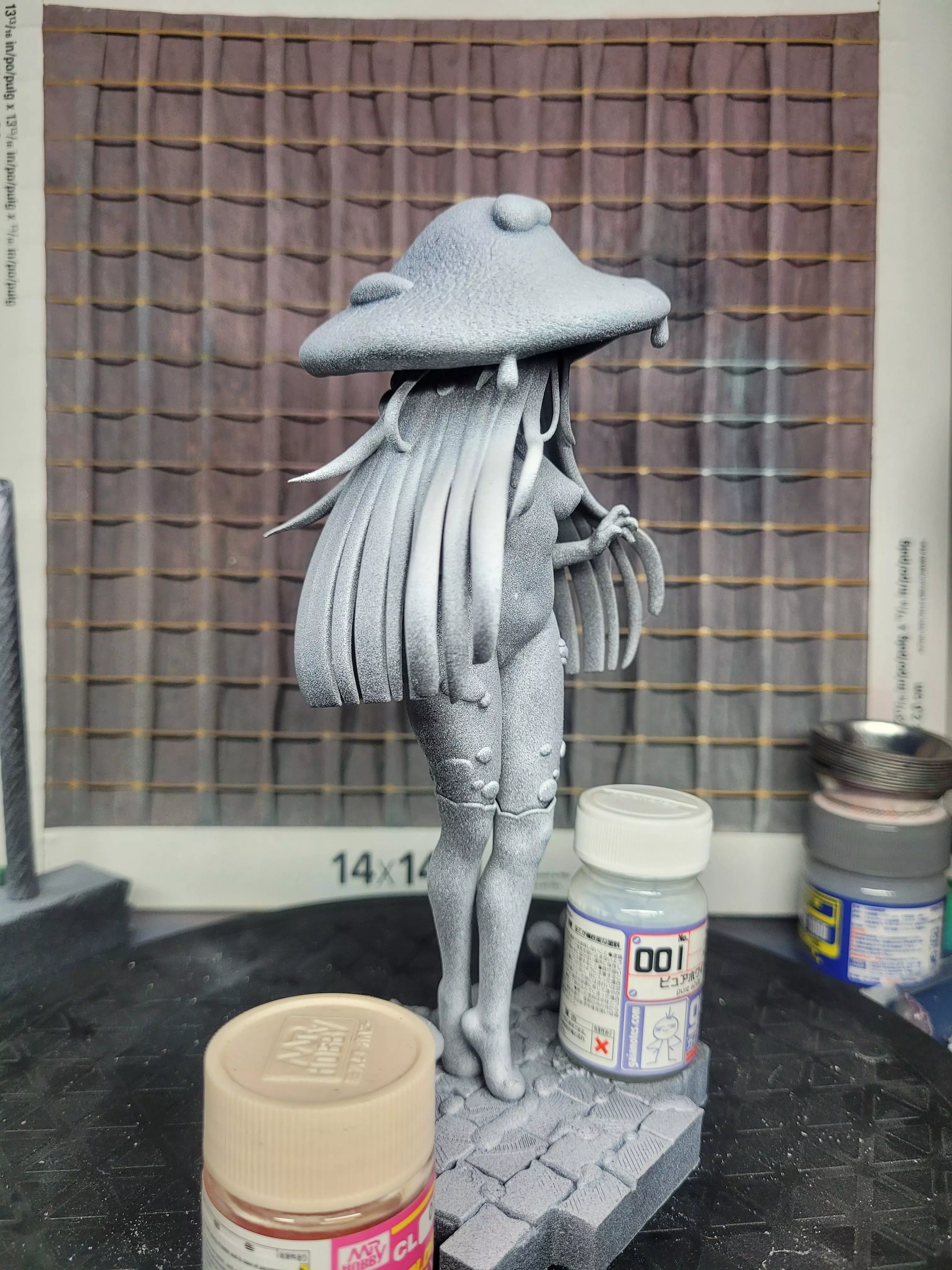 Sexy Fantasy Mushroom Girl Statue 3D Print Ready STL Model 3D print model_1