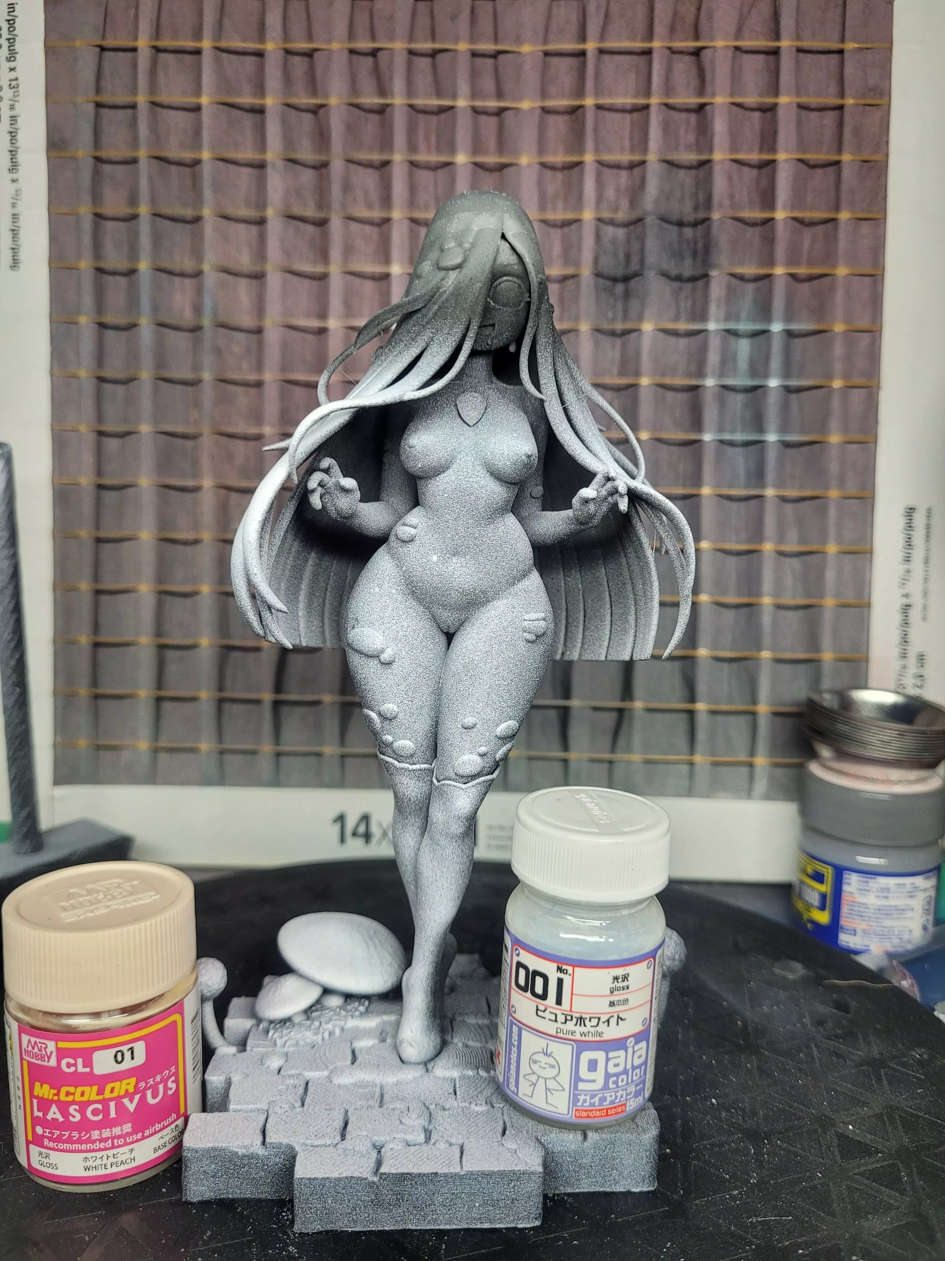 Sexy Fantasy Mushroom Girl Statue 3D Print Ready STL Model 3D print model_5