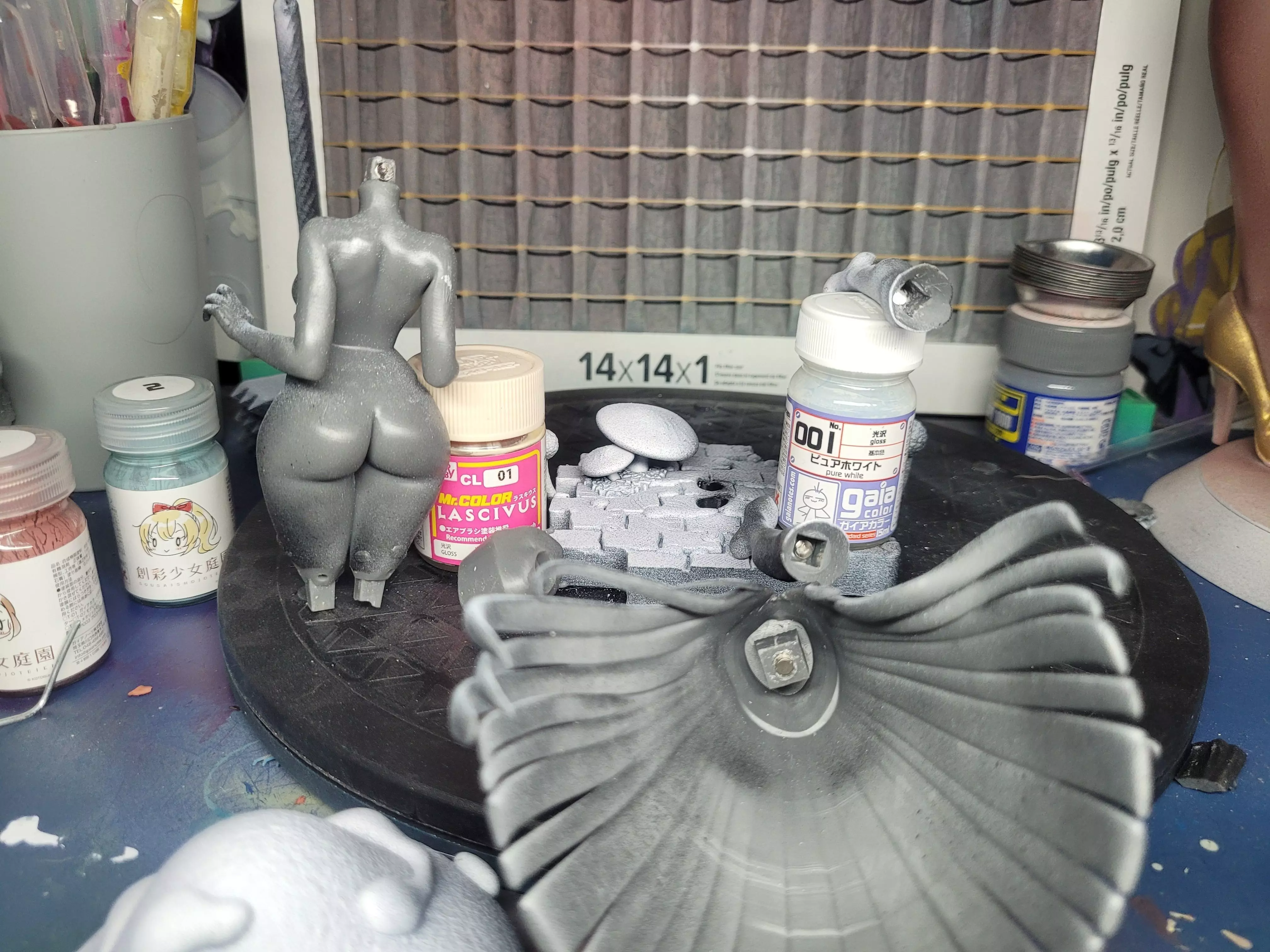 Sexy Fantasy Mushroom Girl Statue 3D Print Ready STL Model 3D print model_6