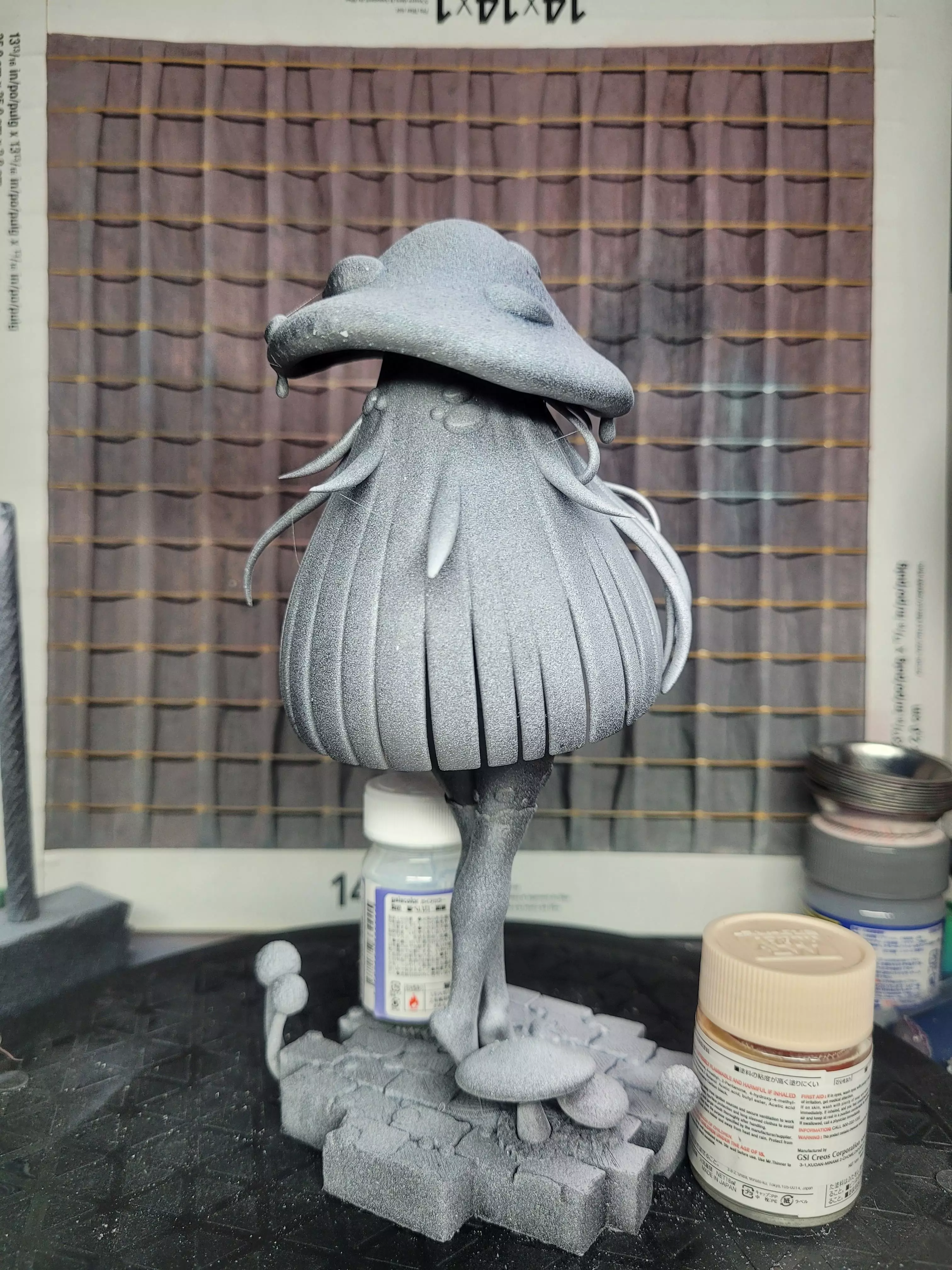 Sexy Fantasy Mushroom Girl Statue 3D Print Ready STL Model 3D print model_2