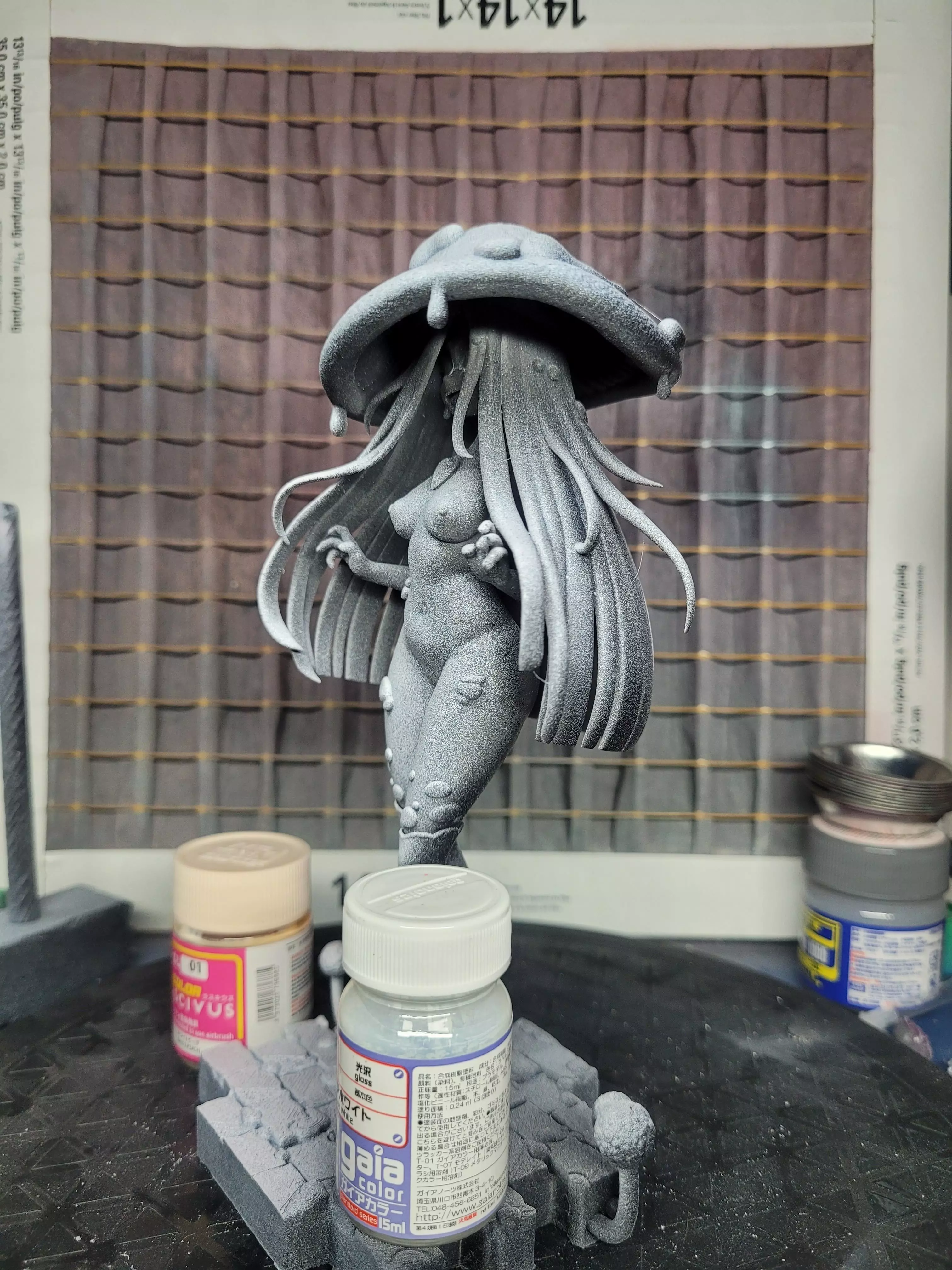 Sexy Fantasy Mushroom Girl Statue 3D Print Ready STL Model 3D print model_3