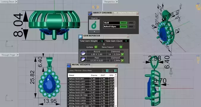 Yellow Gold stl 3dm Pendant with Ruby and Diamonds jp0307