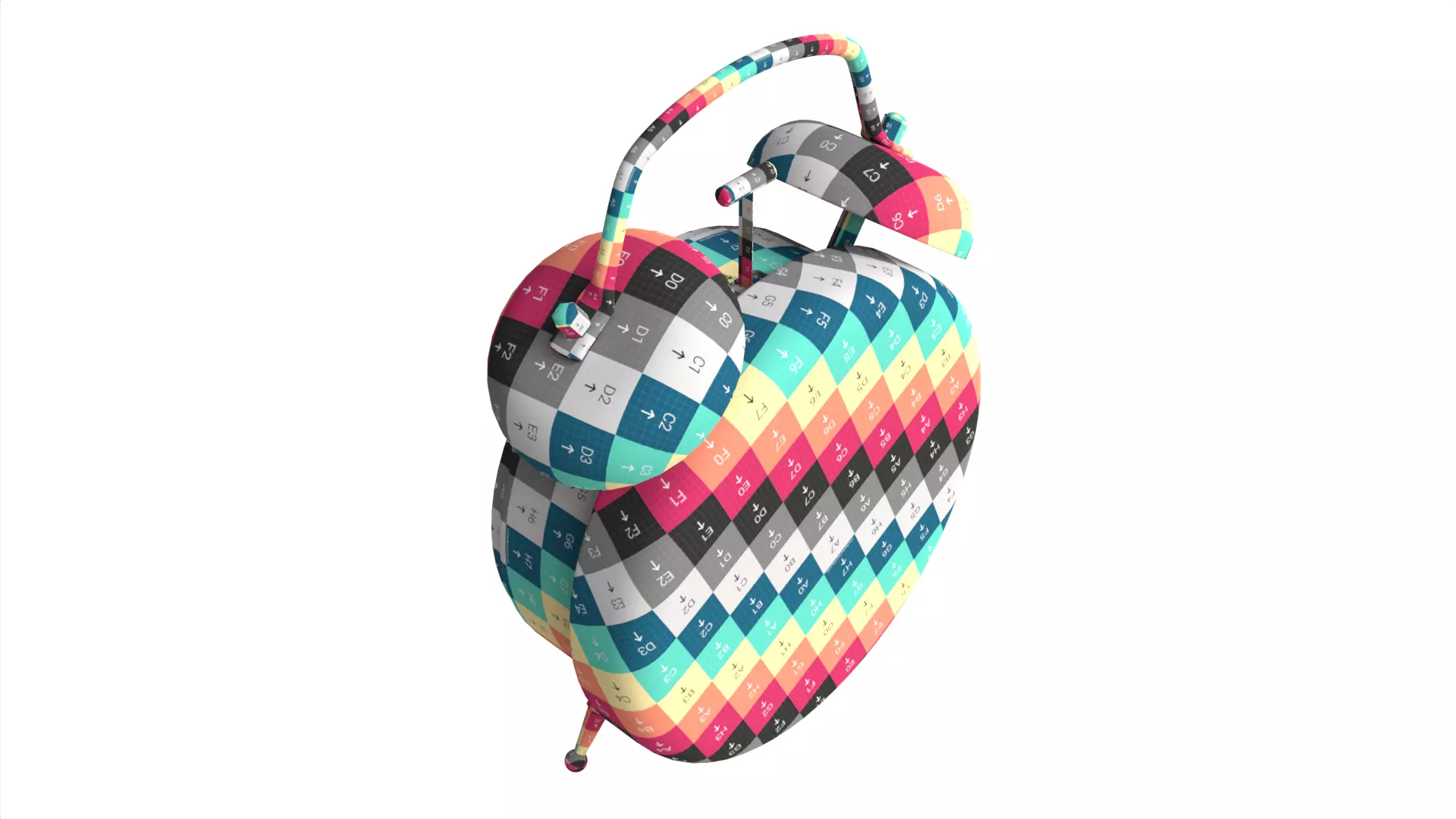 Retro Green Twin Bell Alarm Clock Low-poly 3D model_16