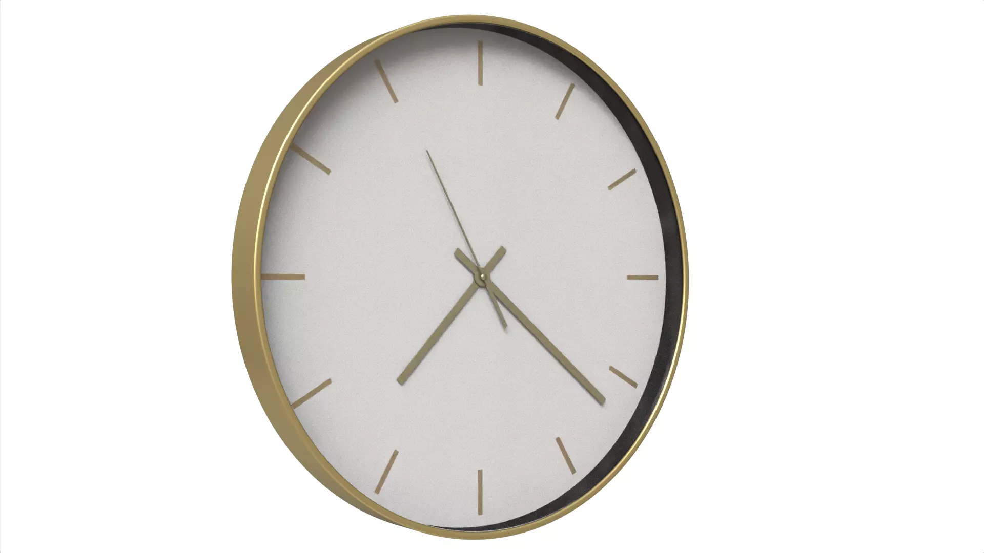 Modern Black and Gold Decorative Wall Clock Low-poly 3D model_2