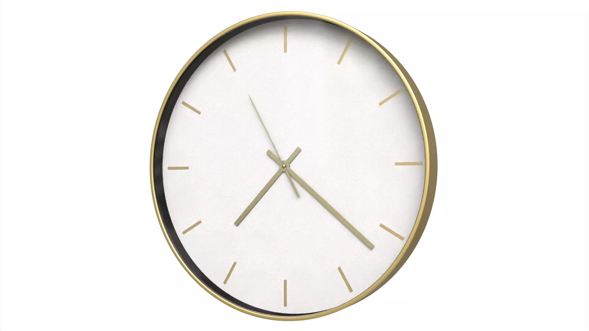 Modern Black and Gold Decorative Wall Clock Low-poly 3D model_0