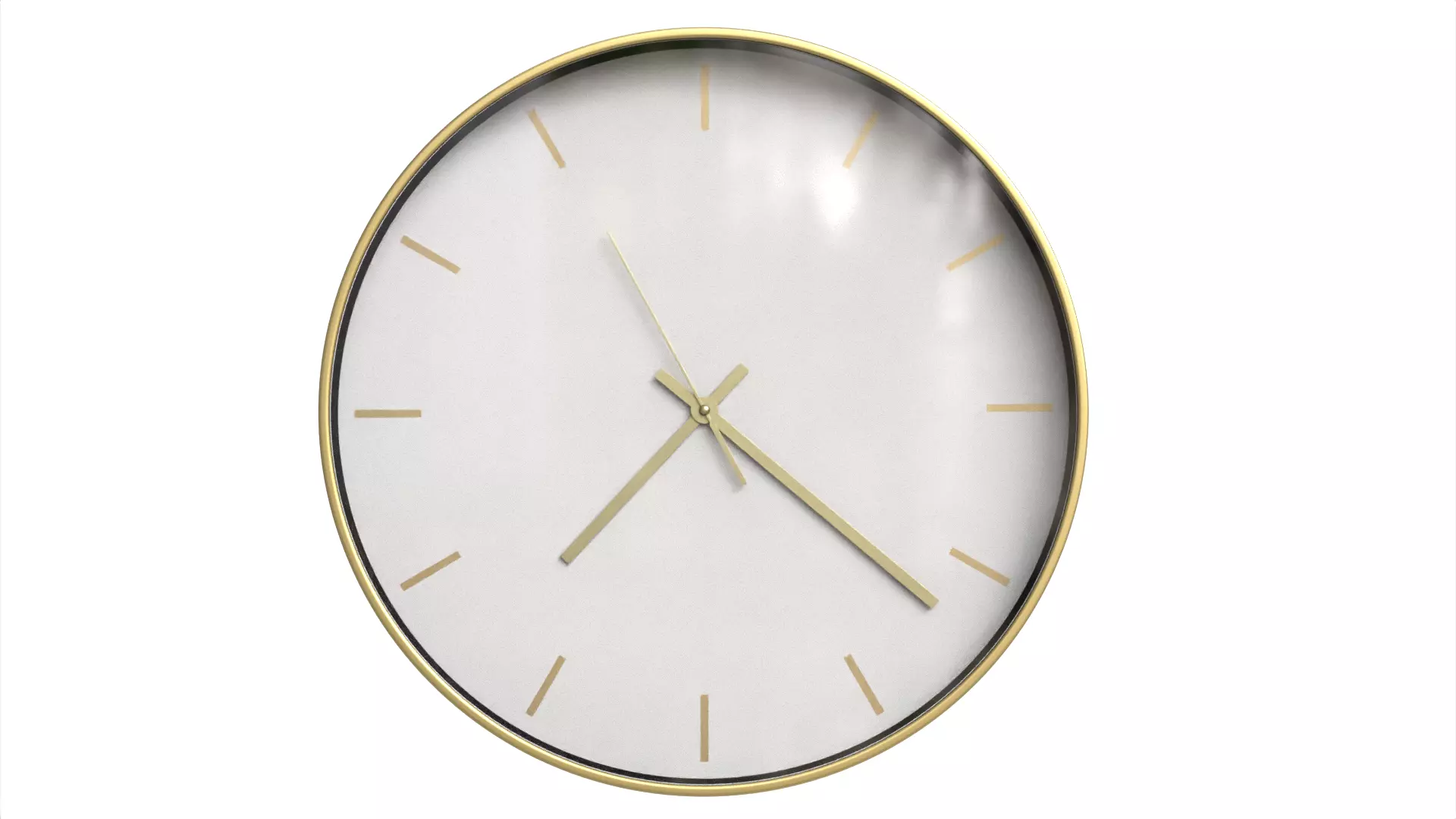 Modern Black and Gold Decorative Wall Clock Low-poly 3D model_1