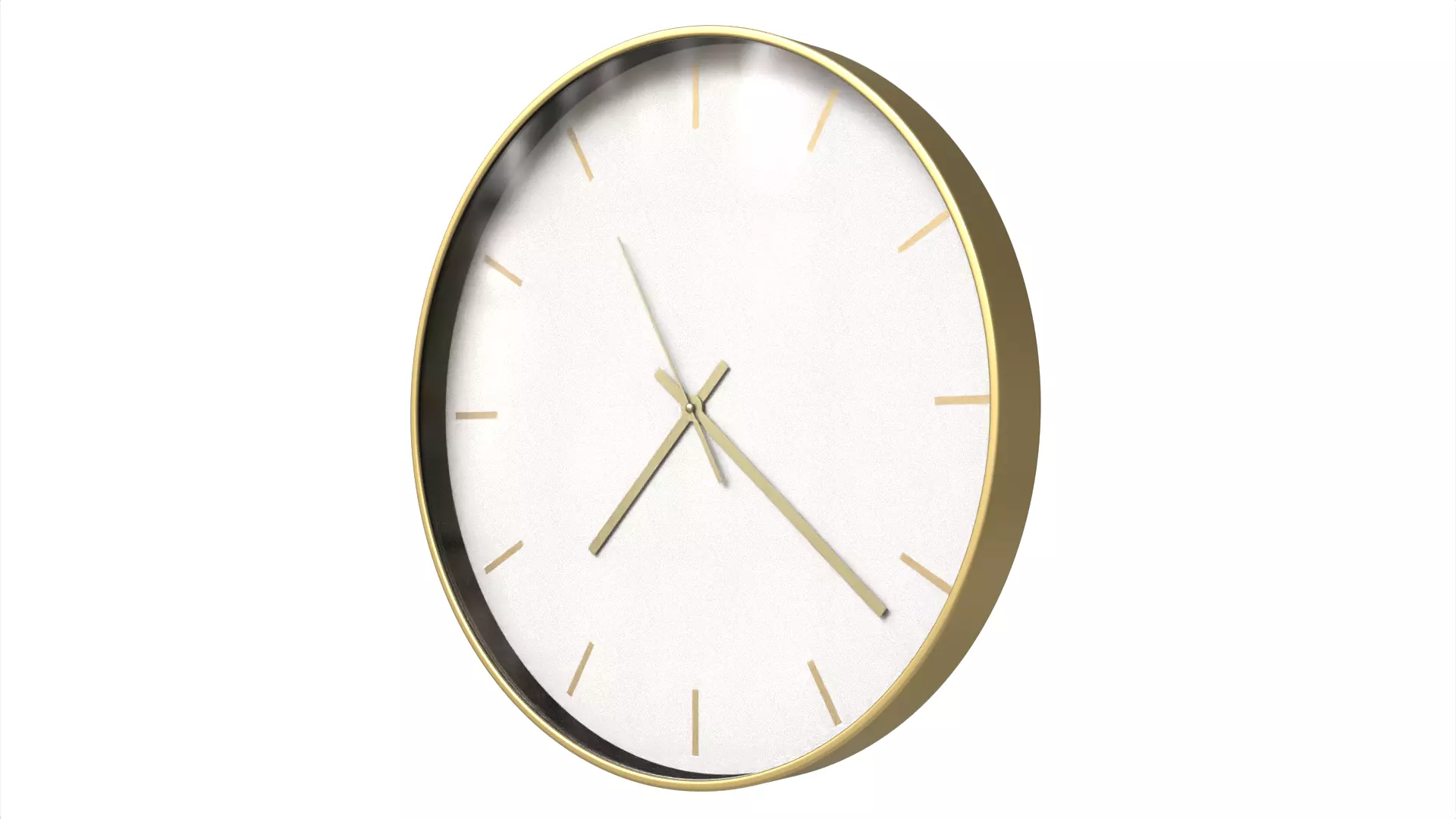 Modern Black and Gold Decorative Wall Clock Low-poly 3D model_4