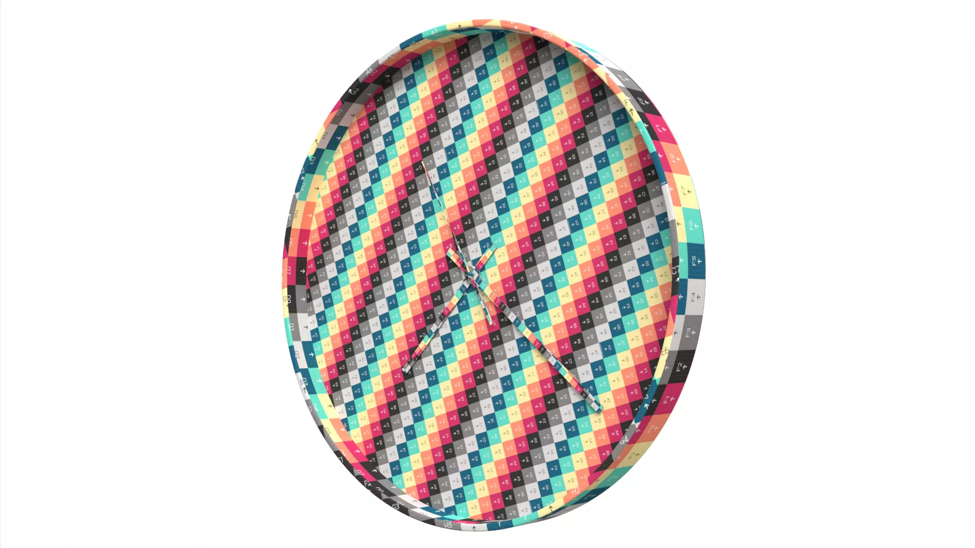 Modern Black and Gold Decorative Wall Clock Low-poly 3D model_7