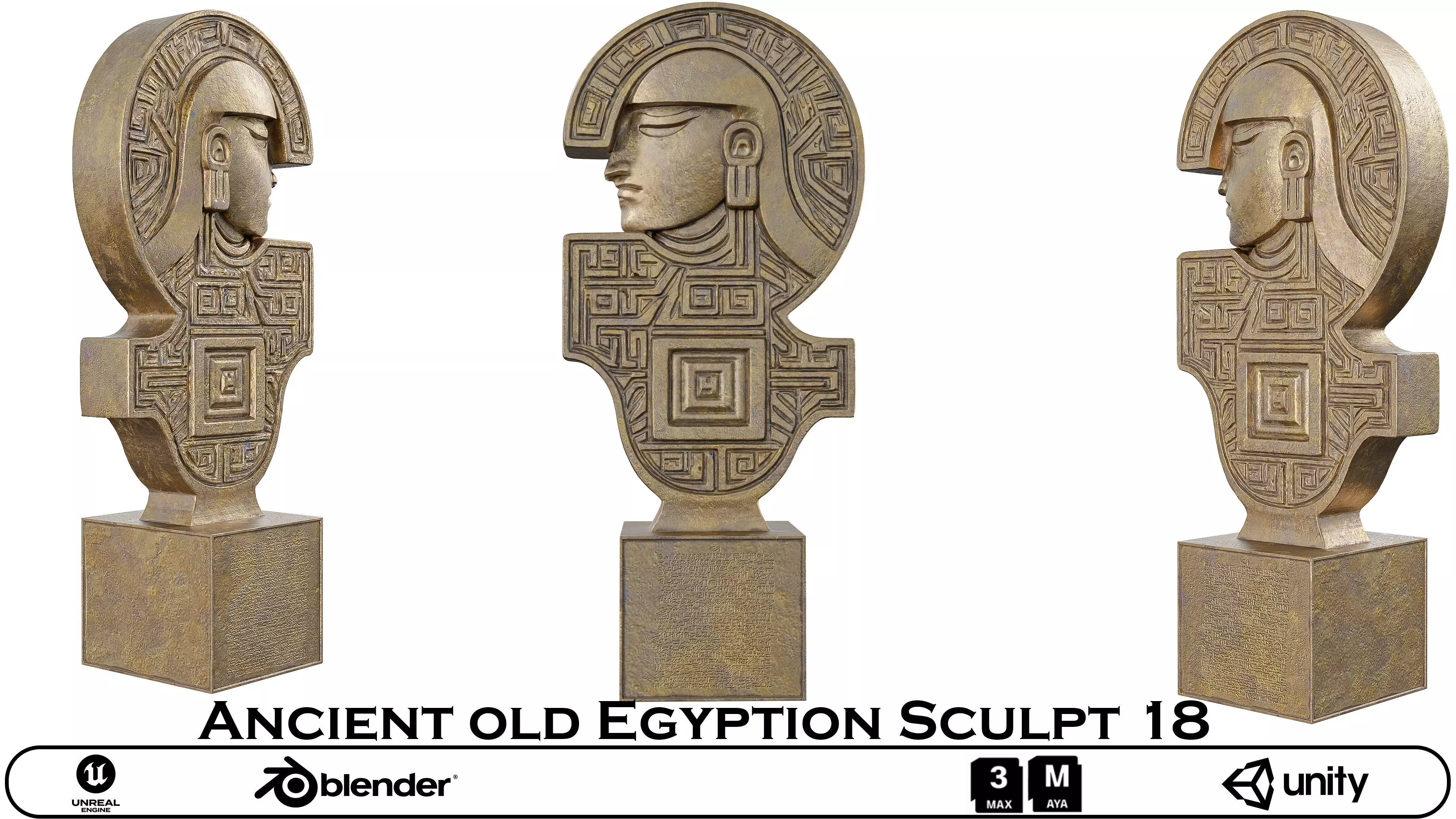 Ancient old Egyption Sculpt 18 3D model_0
