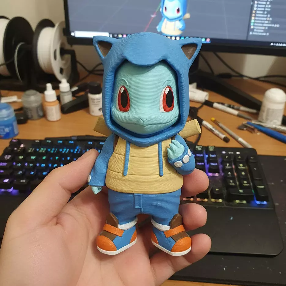 Chibi Squirtle in a Hoodie - Pokemon Fan Art 3D print model_0