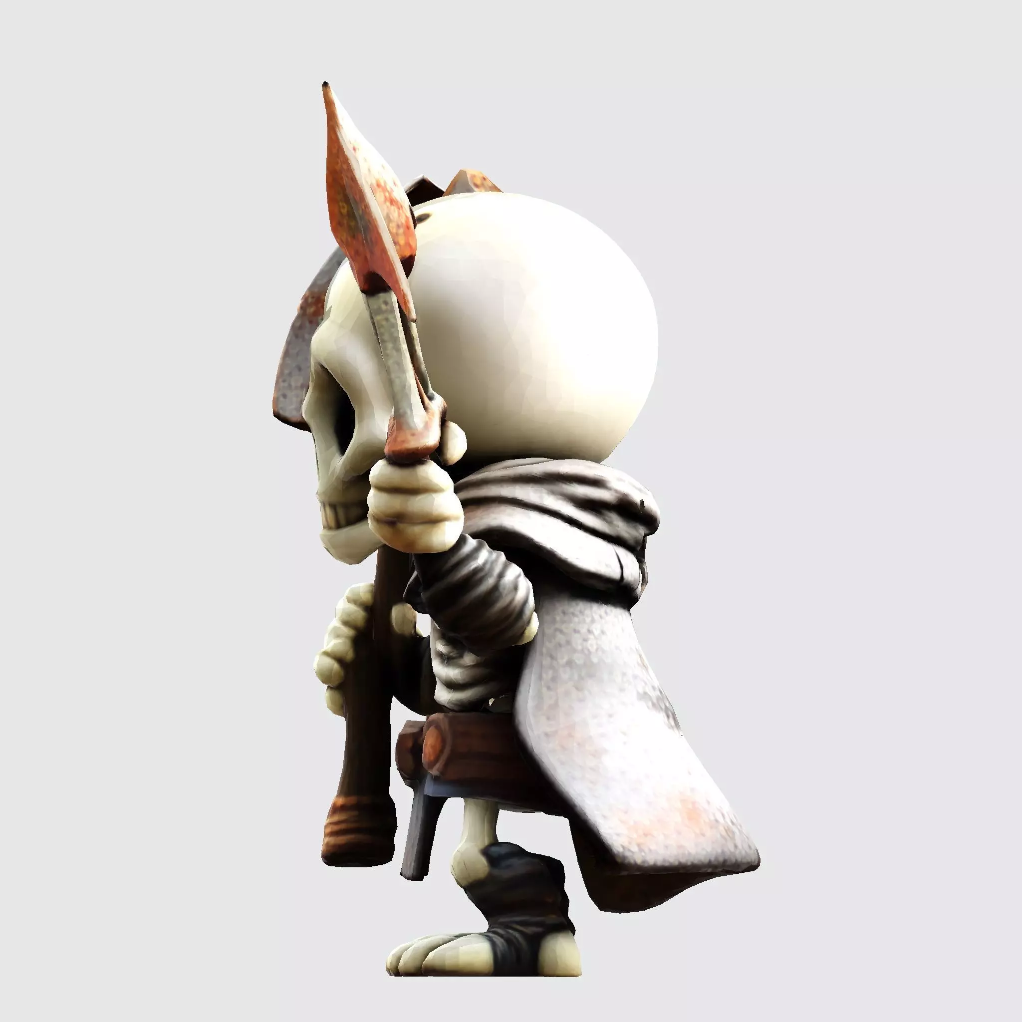 Cartoon Skeleton Warrior  Stylized 3D Game Print Model 3D model_9