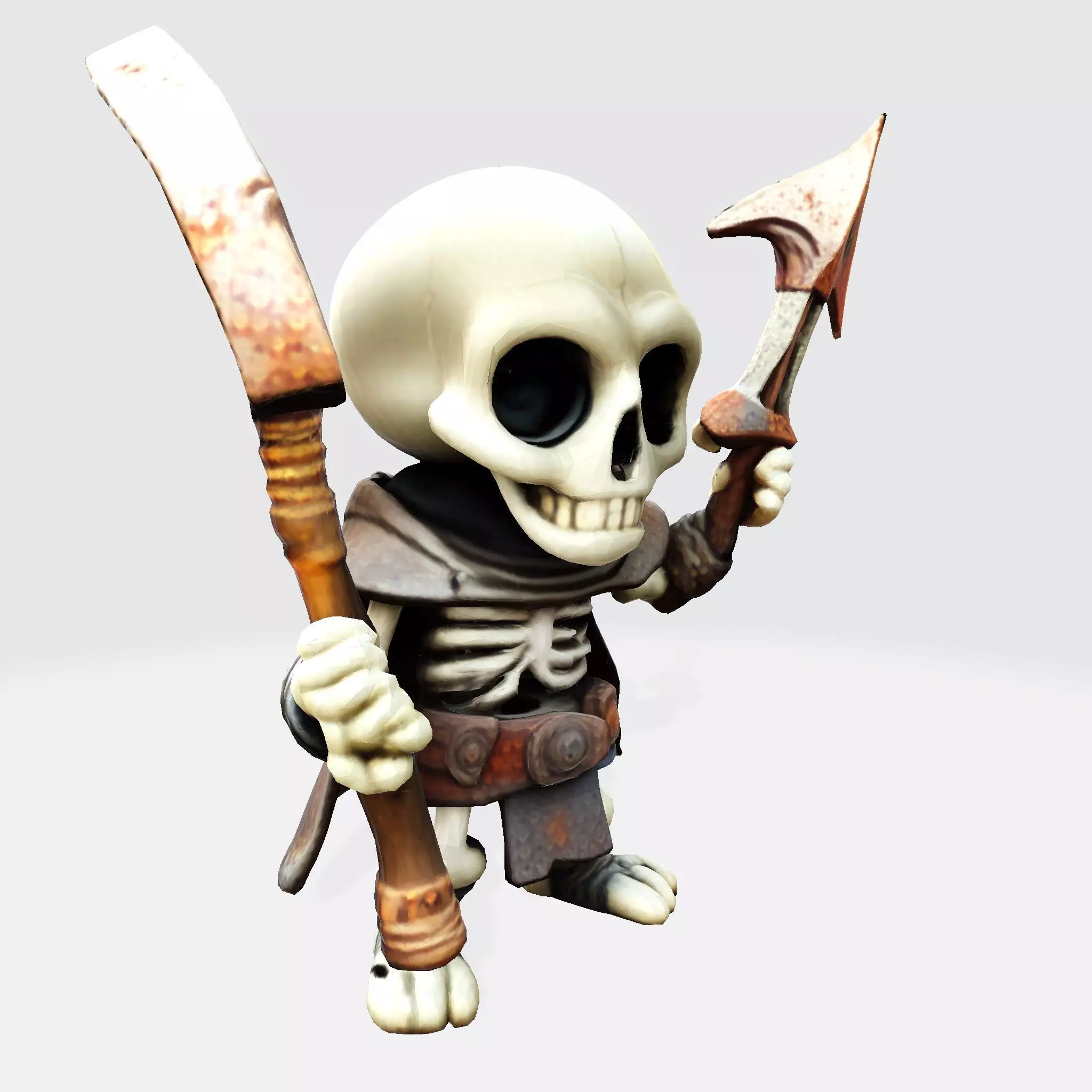 Cartoon Skeleton Warrior  Stylized 3D Game Print Model 3D model_3