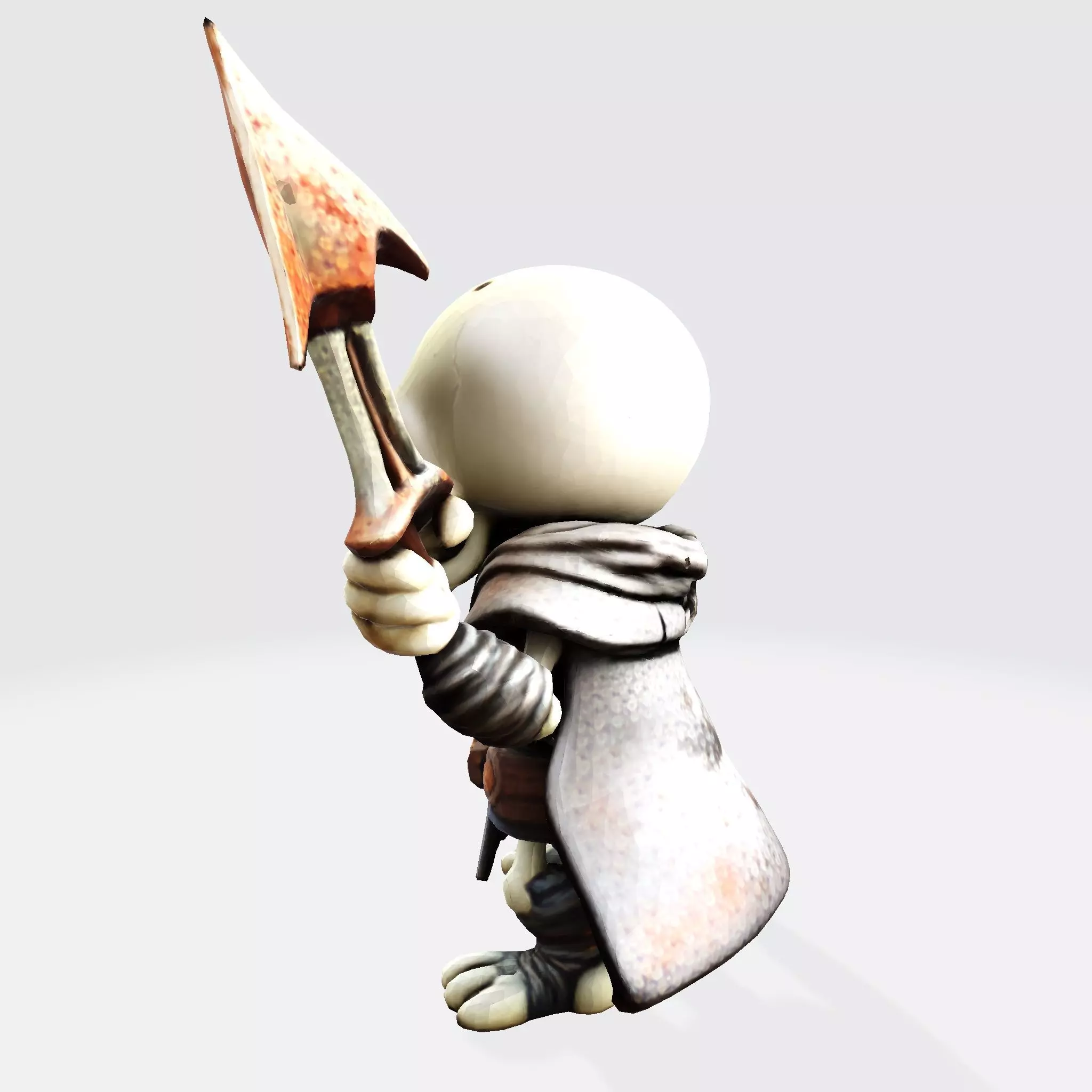 Cartoon Skeleton Warrior  Stylized 3D Game Print Model 3D model_6