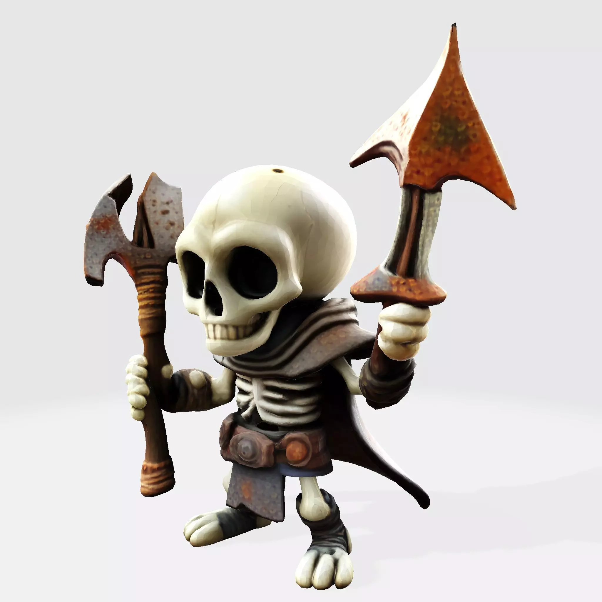 Cartoon Skeleton Warrior  Stylized 3D Game Print Model 3D model_5