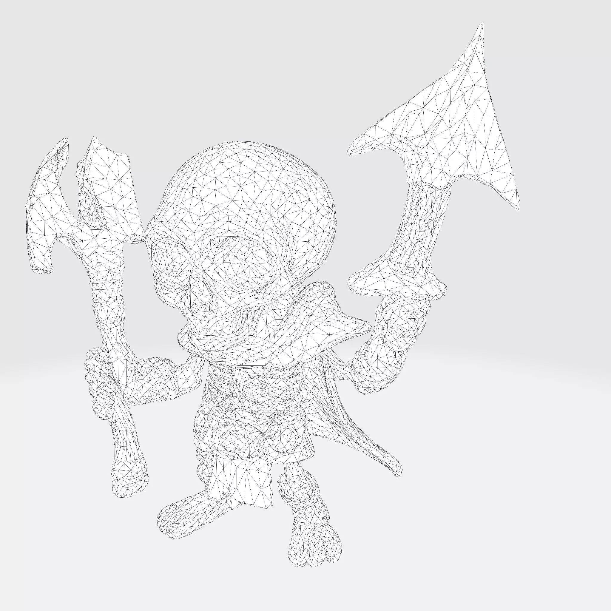 Cartoon Skeleton Warrior  Stylized 3D Game Print Model 3D model_2
