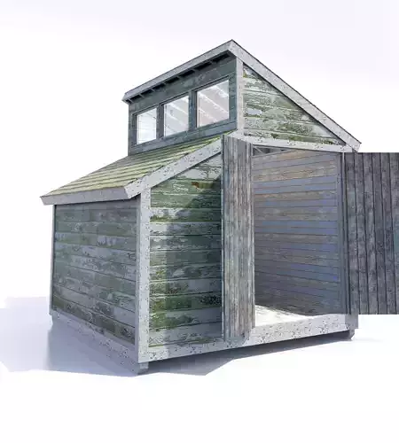 Shed-02b wooden shed 3D model