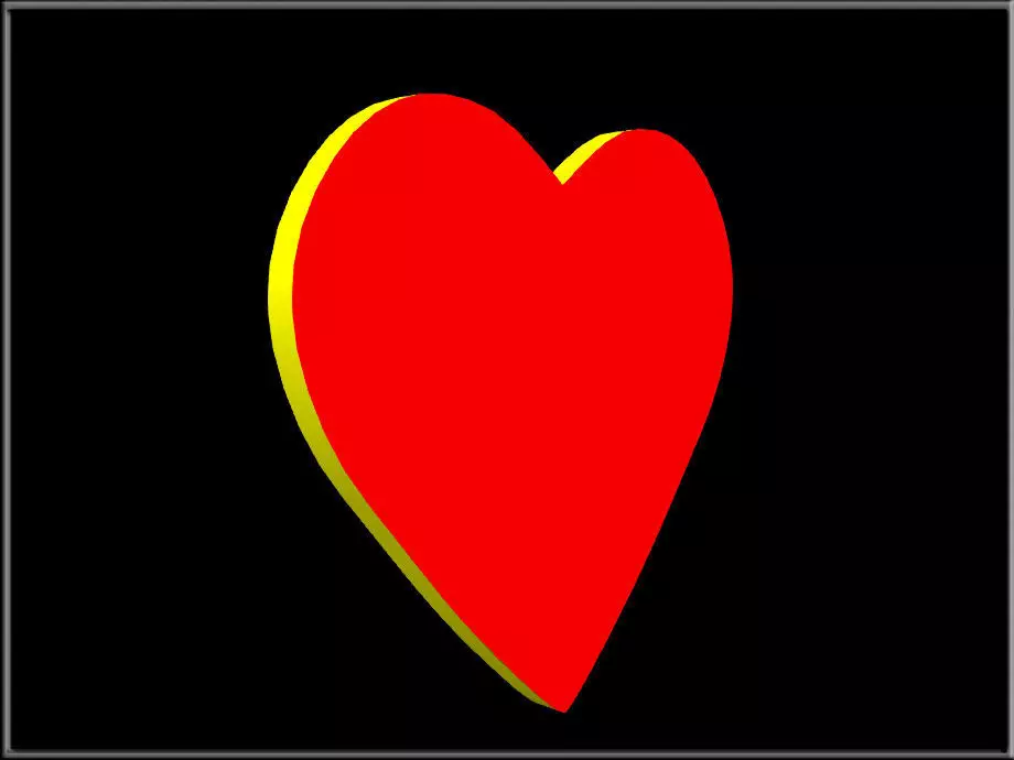 Heart Silhouette Low-poly 3D model_1