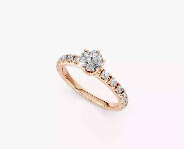 Solitaire engagement ring crown diamond-RJ028