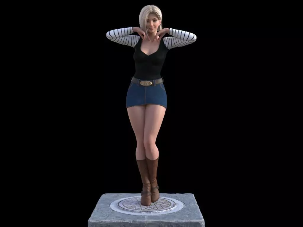 Figure Android 18 stl for adult to print 3D print model_0