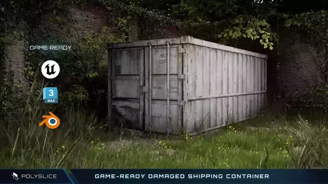 Damaged Shipping Container Game ready PBR - Unreal Shader