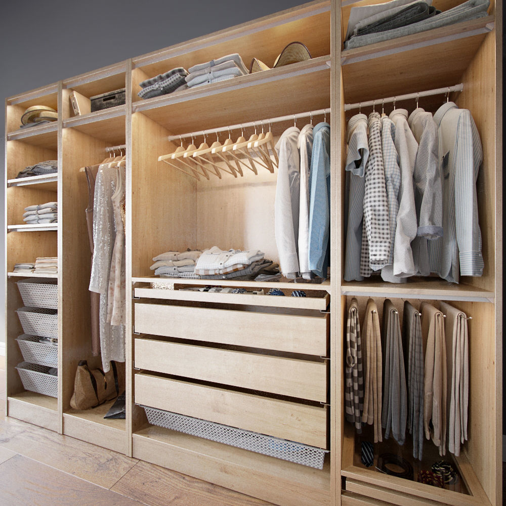 Wardrobe with Clothes part A 3D model_6