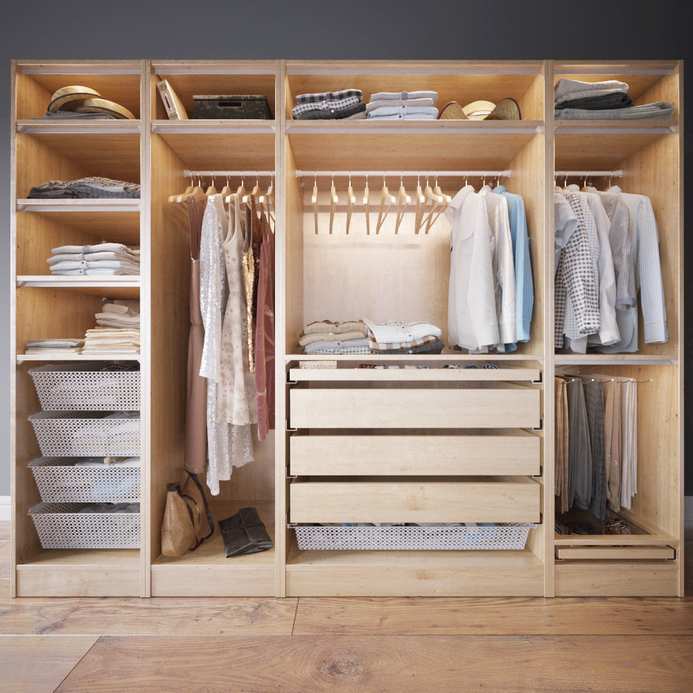 Wardrobe with Clothes part A 3D model_3