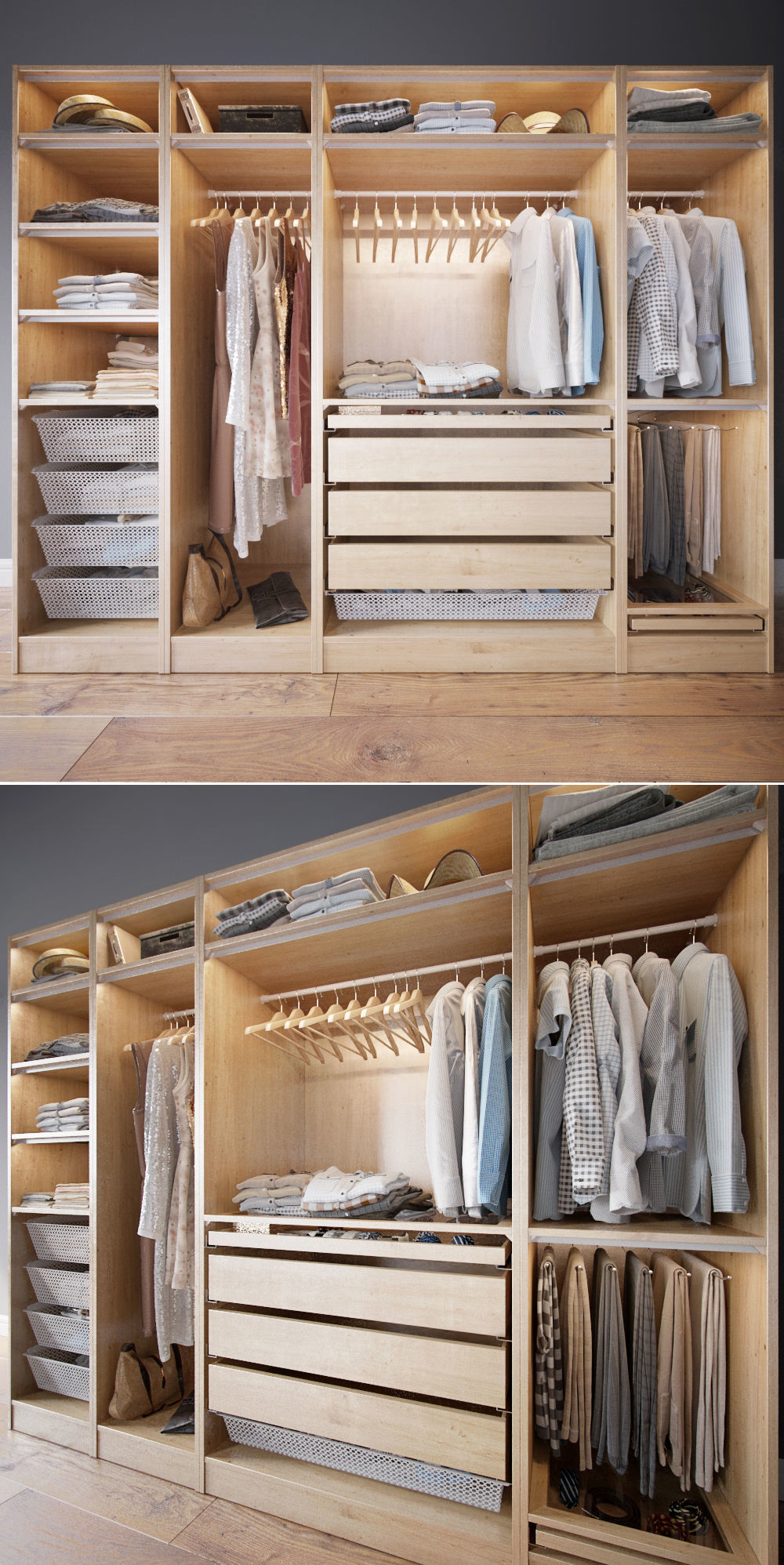 Wardrobe with Clothes part A 3D model_5