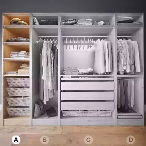 Wardrobe with Clothes part A 3D model