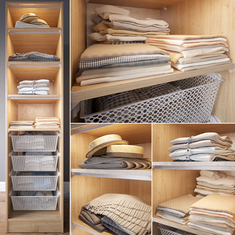 Wardrobe with Clothes part A 3D model_1