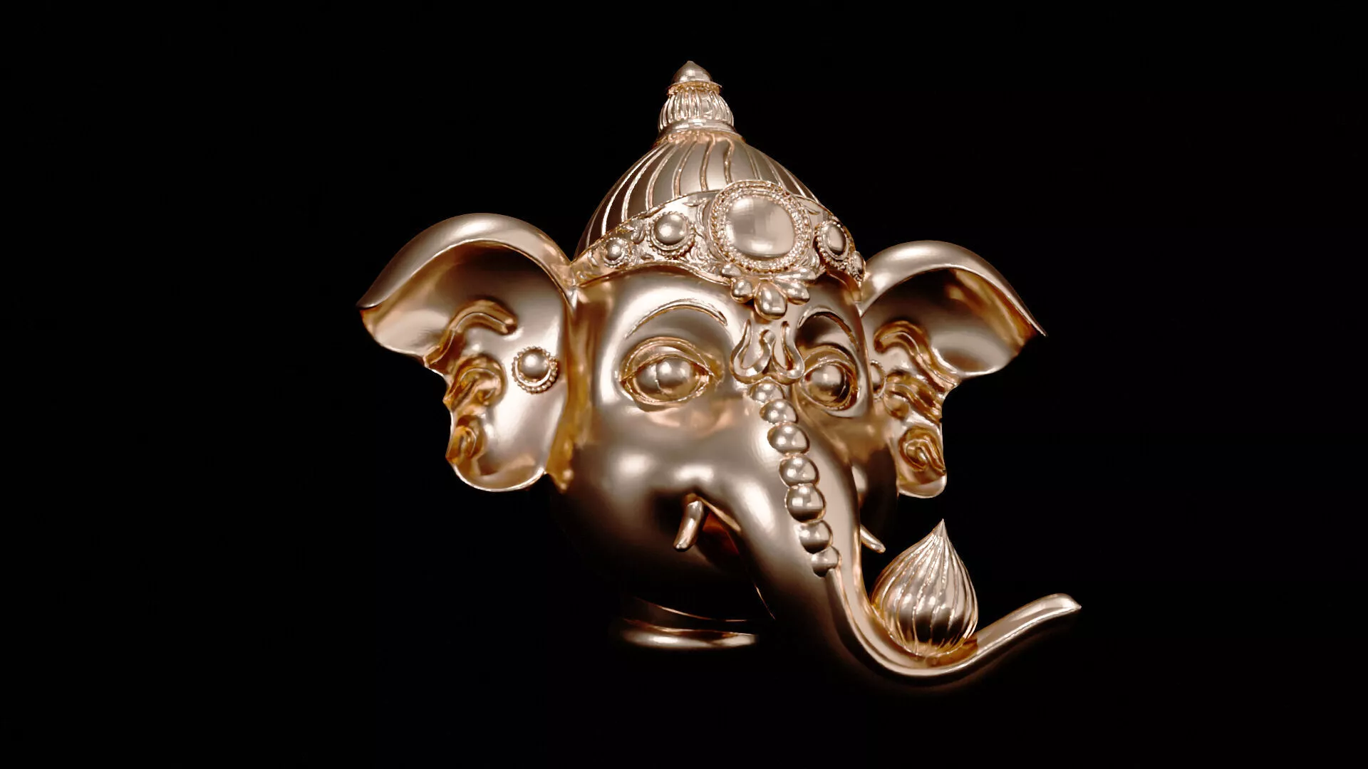 Ganesha Head 3D Printable Model Hollowed 3D print model