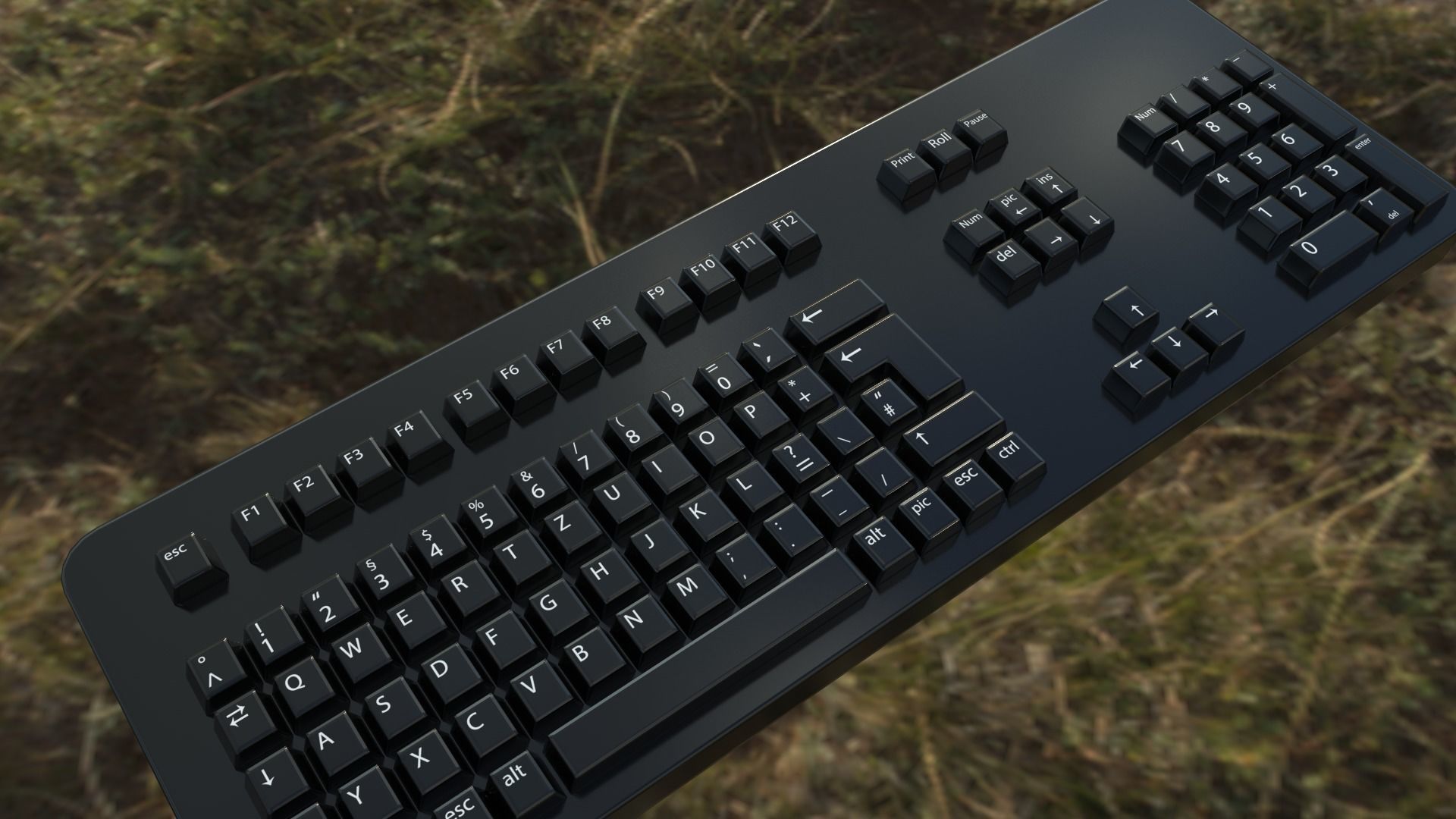 Computer  PC Set with Different Textures Low-poly 3D model_1