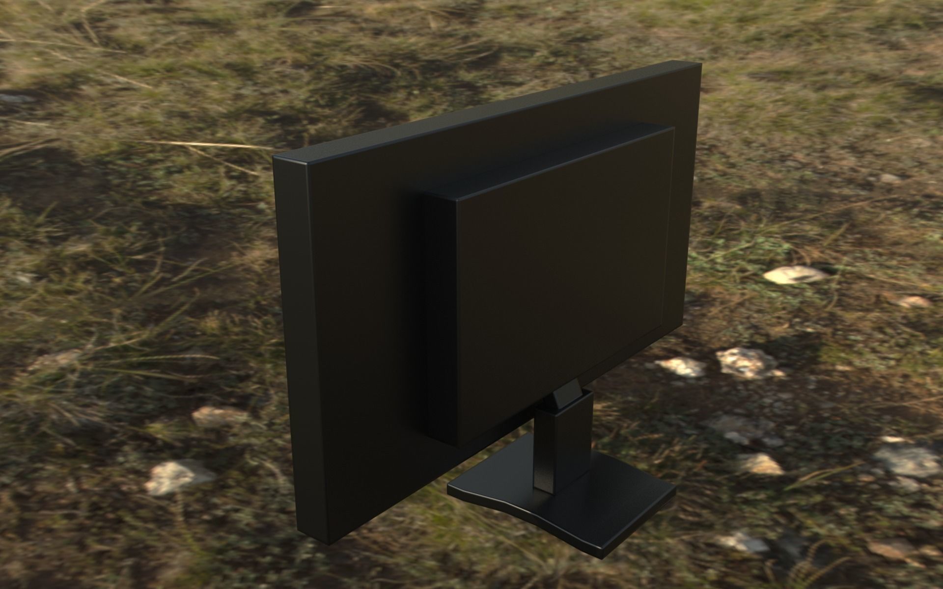 Computer  PC Set with Different Textures Low-poly 3D model_4
