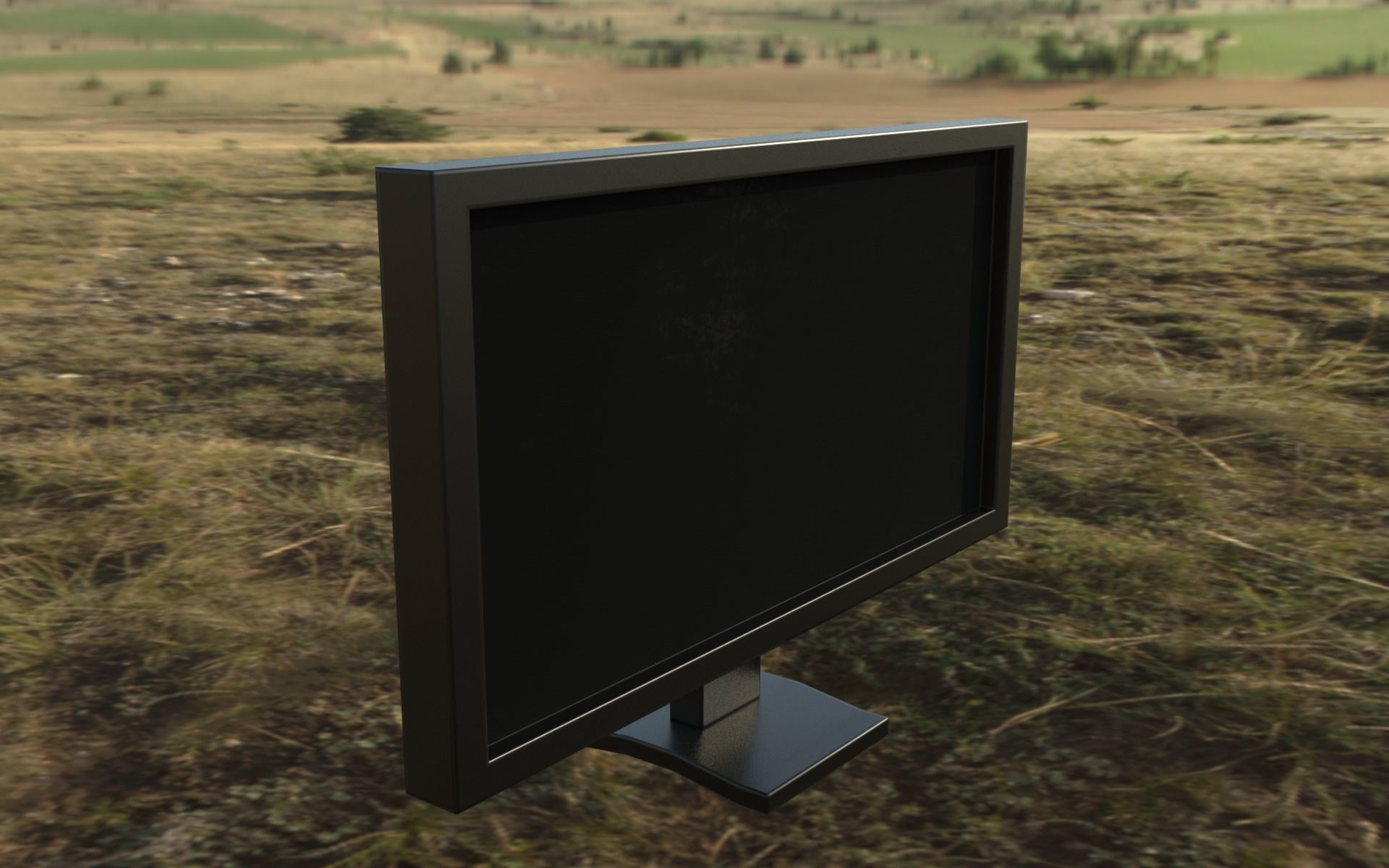 Computer  PC Set with Different Textures Low-poly 3D model_3