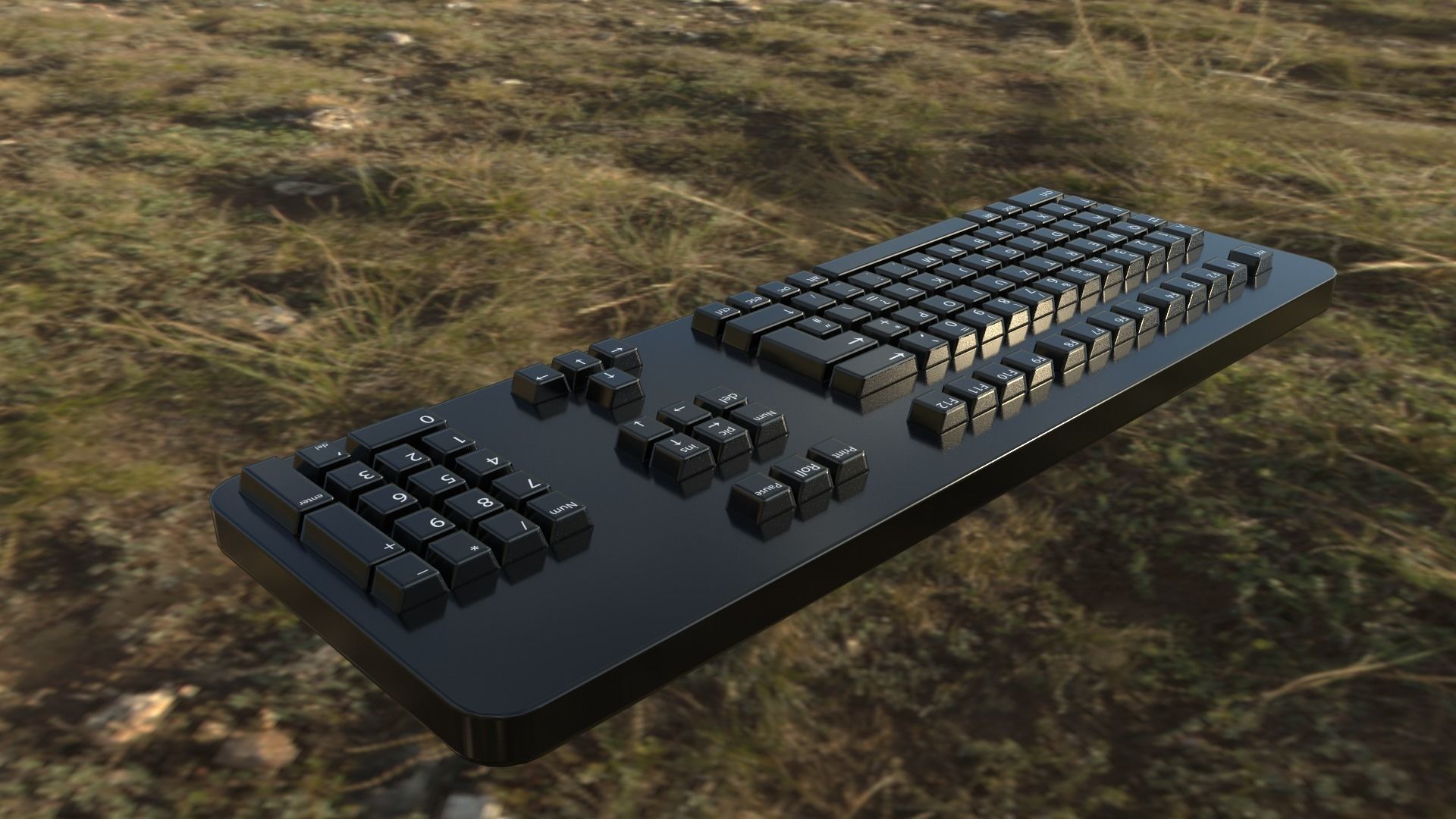 Computer  PC Set with Different Textures Low-poly 3D model_2