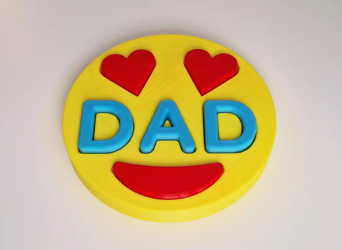 Emoji Puzzle DAD Fun and Educational 3D Printable Toy 3D print model_0