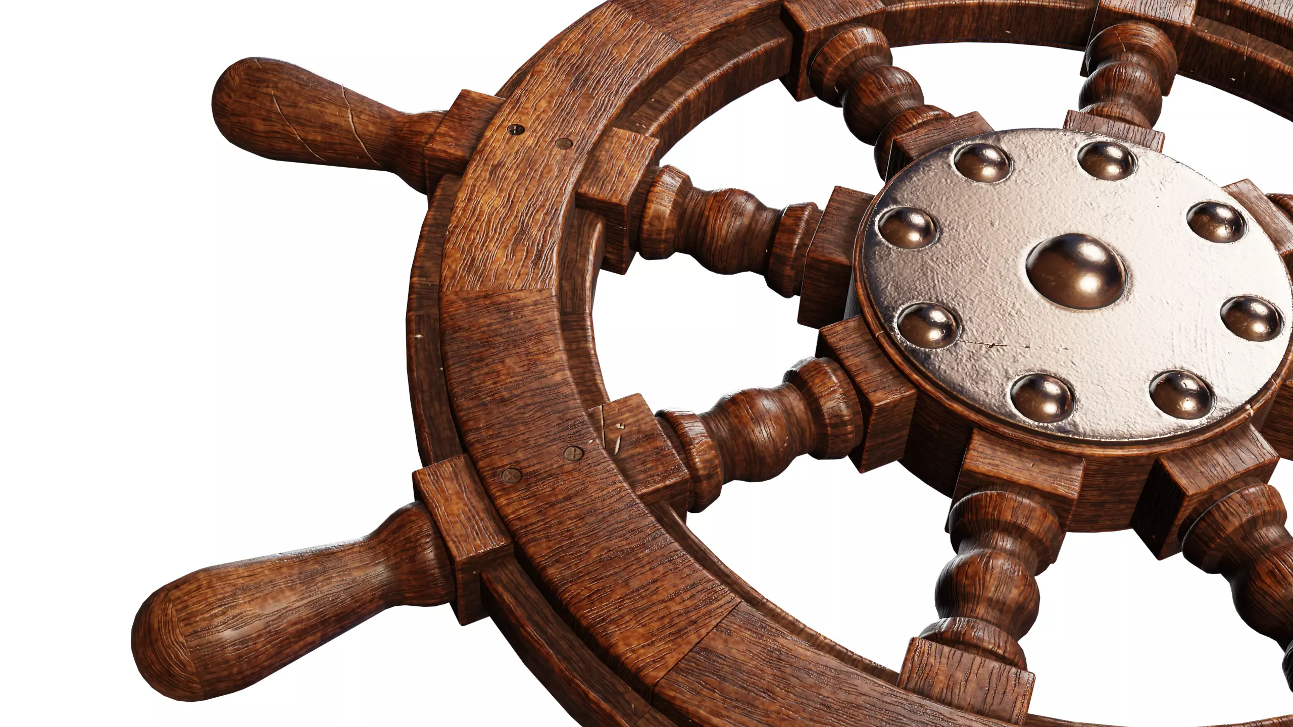 Ship Wheel Low-poly 3D model_13