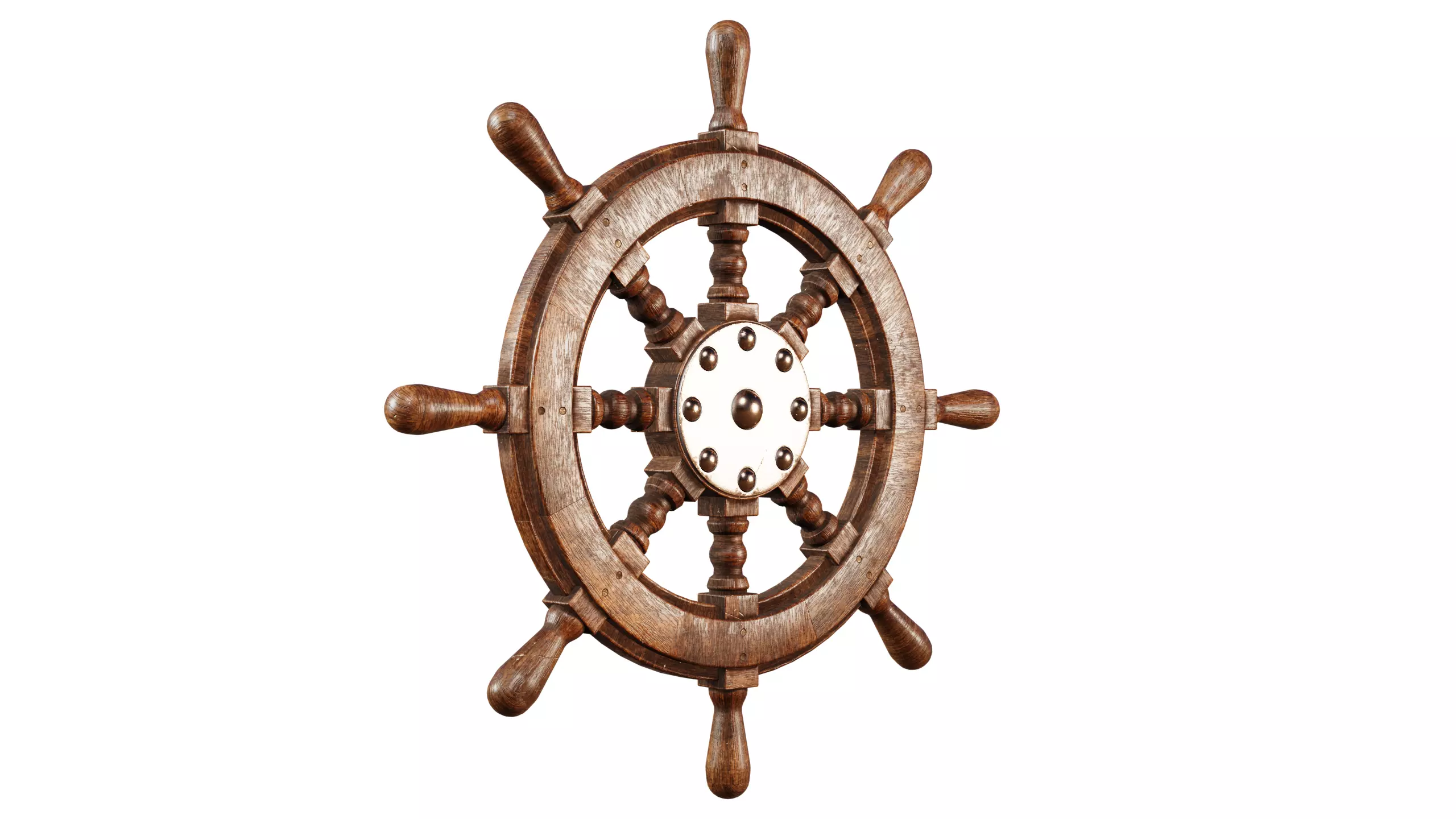 Ship Wheel Low-poly 3D model_6